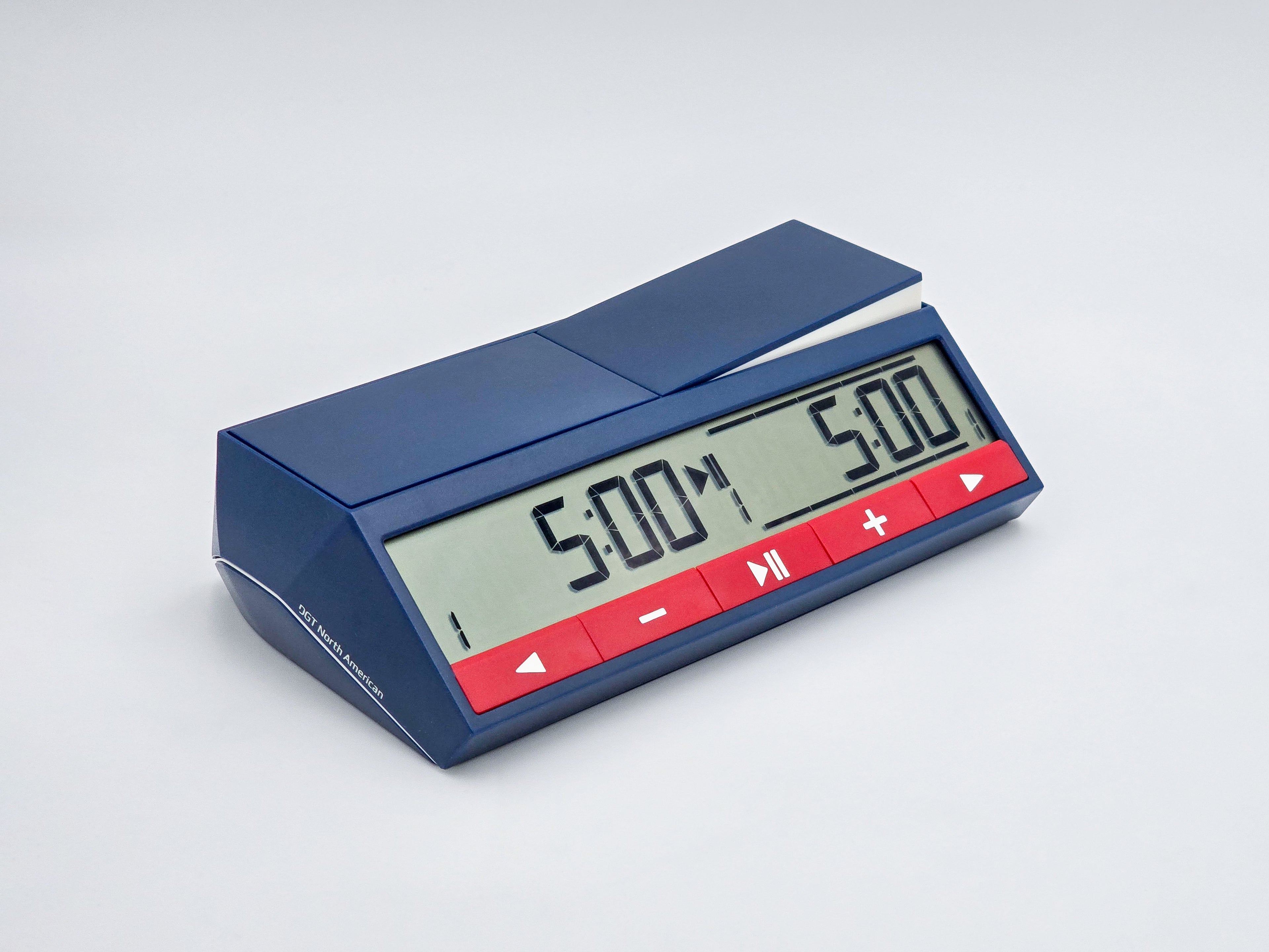 DGT North American Chess Clock 2024 in Lightbox (Left Angle)