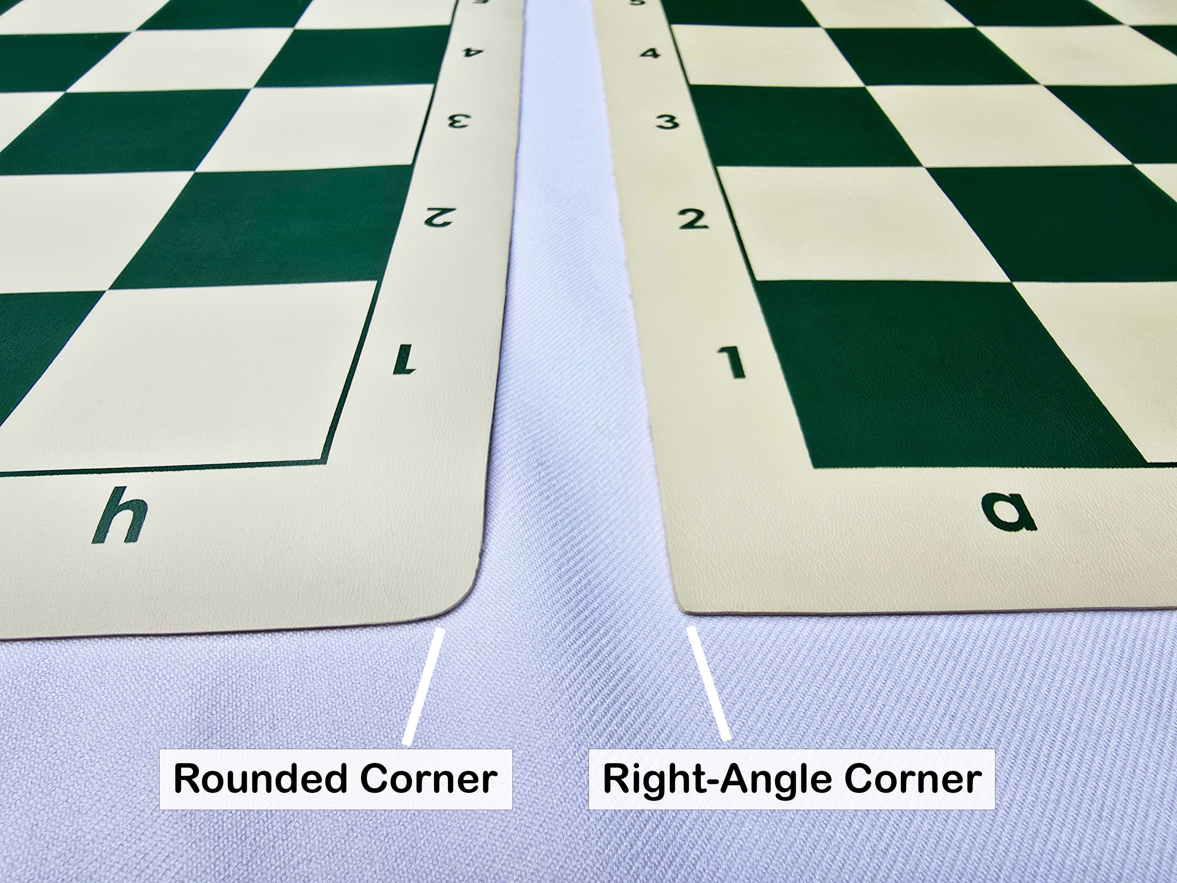 Rounded vs Right-Angel Corner Vinyl Chess Board