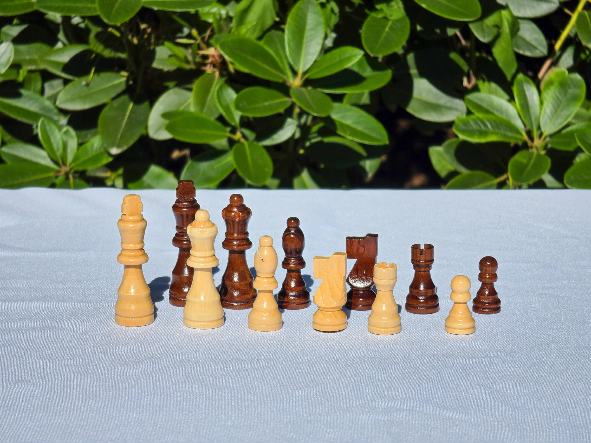 Handcrafted Staunton chess pieces from the Marquis Magnetic Walnut Chess Set