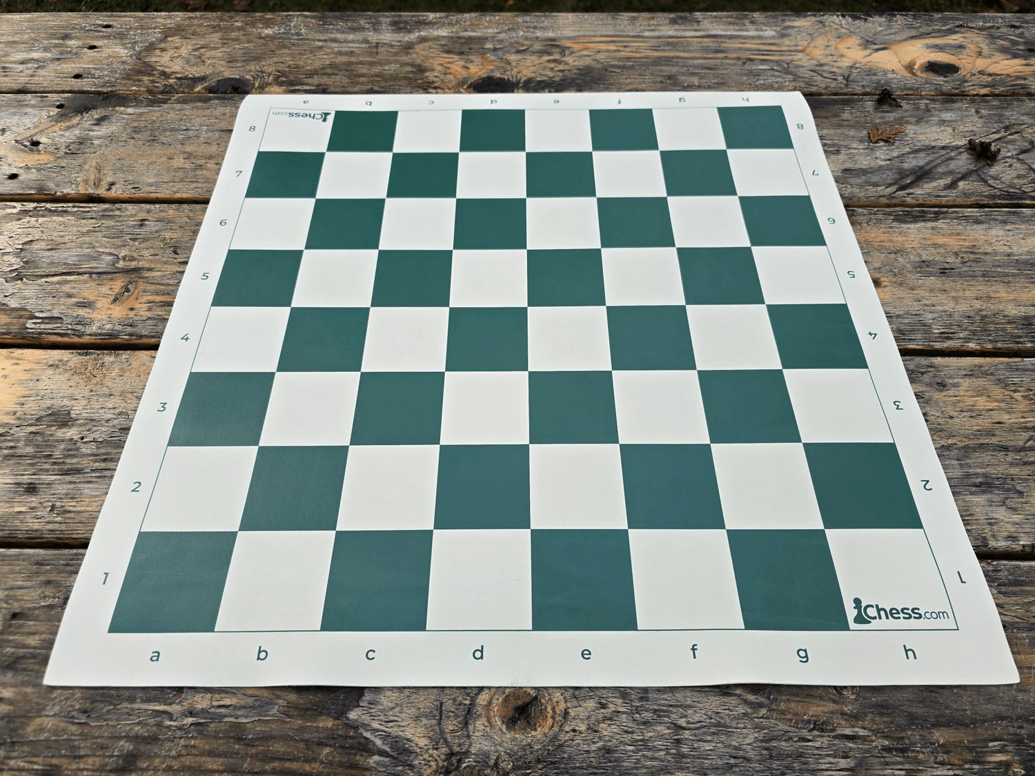 Chess.com Vinyl Chess Board on Park Bench