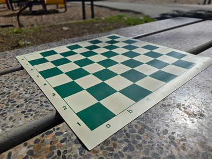 Vinyl Chess Board on Stone Table (Angled Shot from A1)