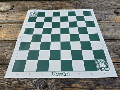 ChessKid Vinyl Chess Board on Park Bench (Straight Shot)