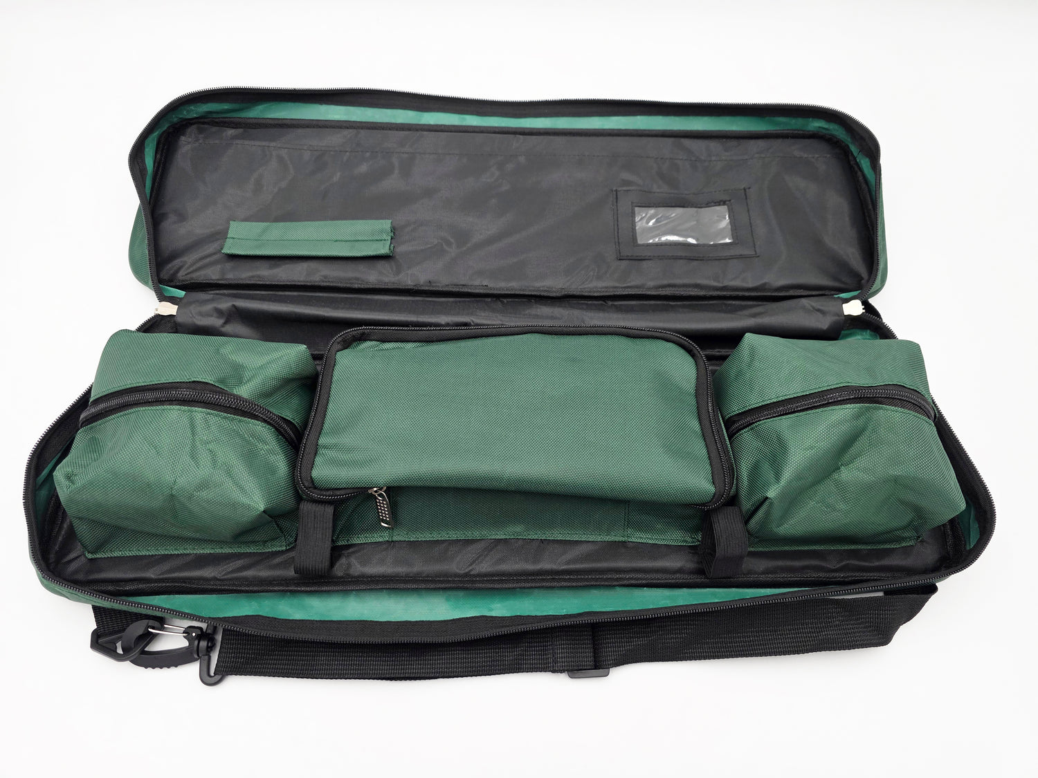 An Open Deluxe Carrying Bag that is Filled