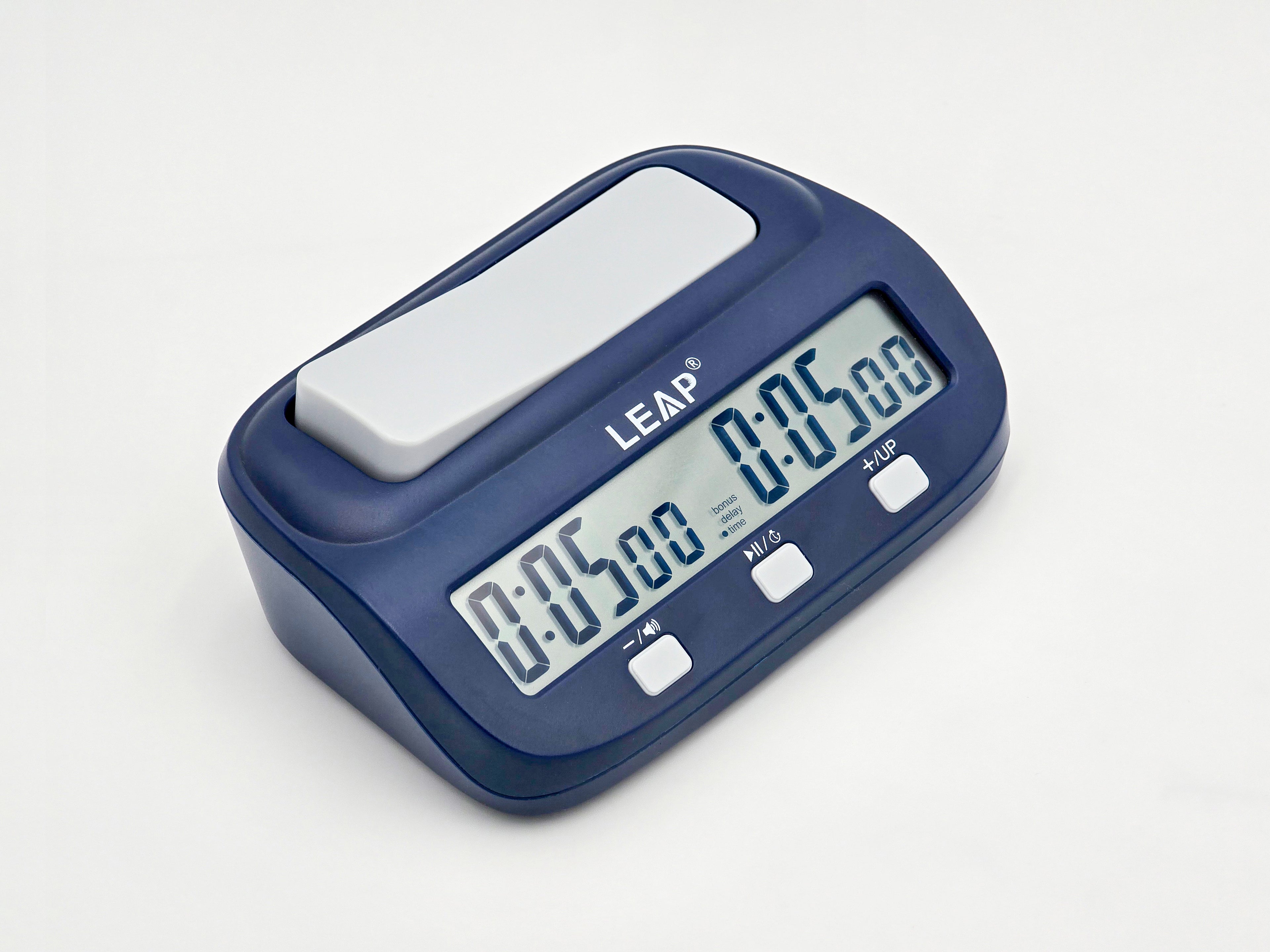 Leap PQ9923 Chess Clock in Lightbox (Left Angle).