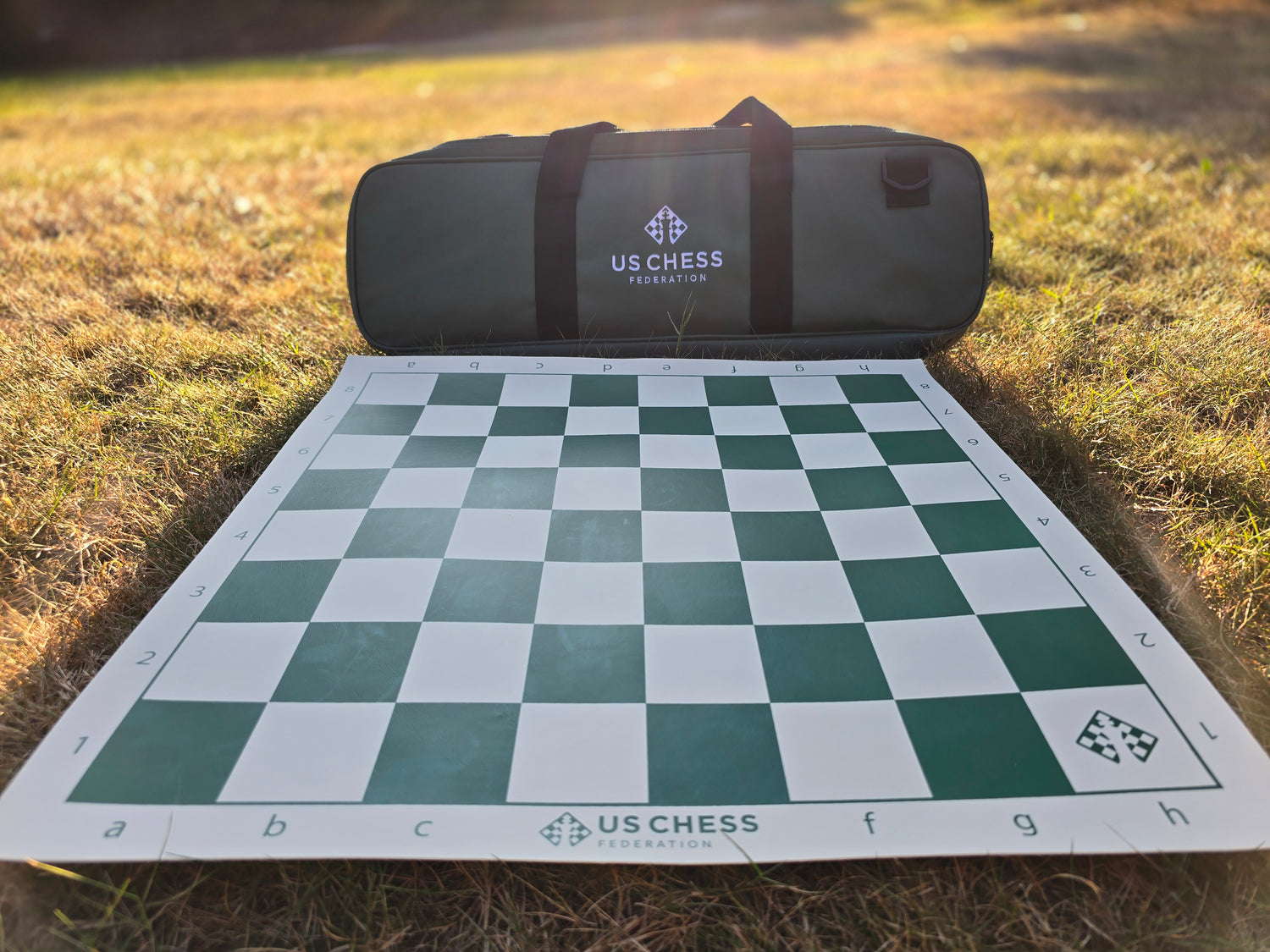 US Chess Federation Vinyl Chess Board and USCF Deluxe Bag