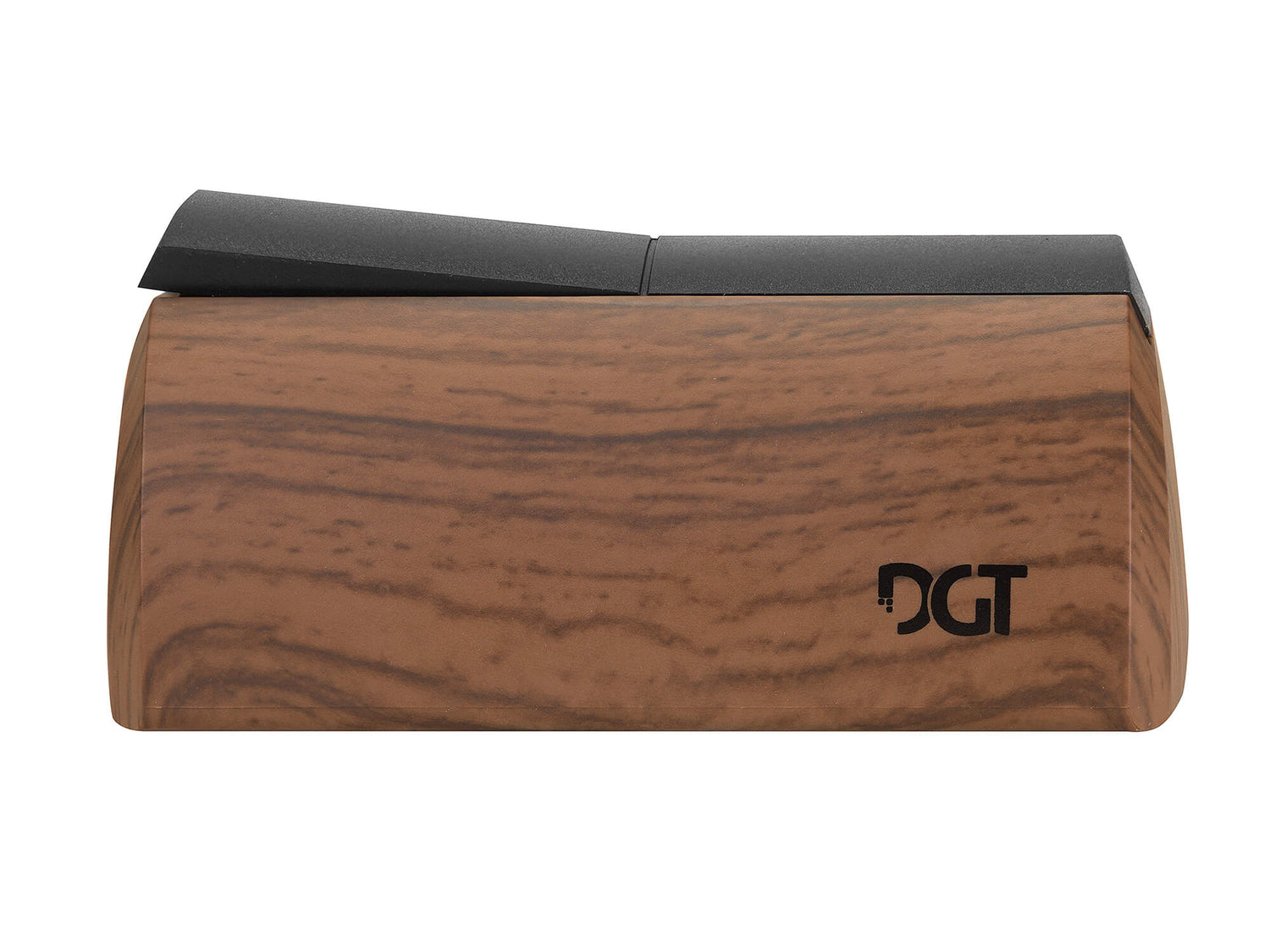 Rear view of the DGT 3000 Limited Edition chess clock showing the smooth wooden look finish and sleek design.