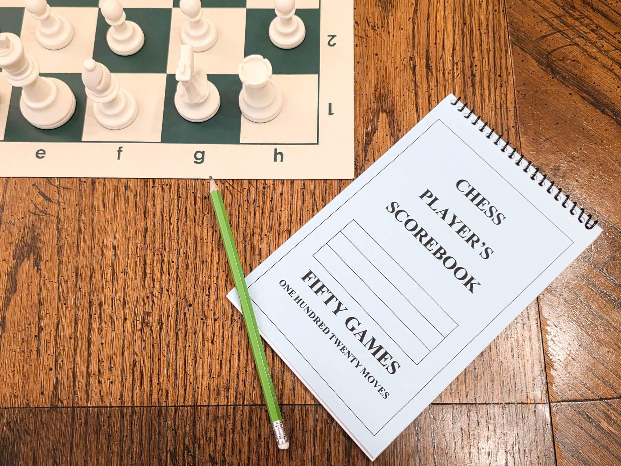 A blue spiral-bound chess player&
