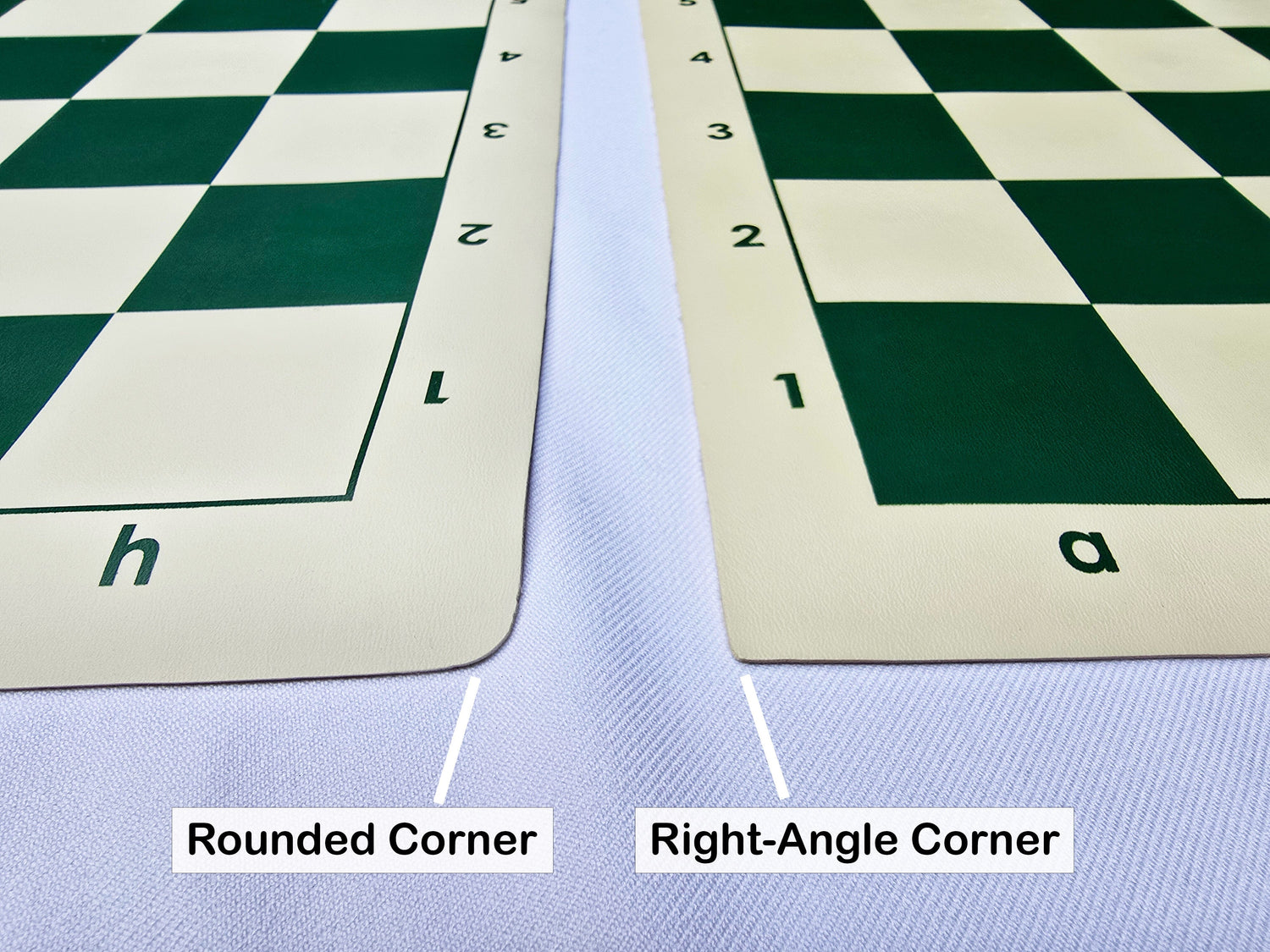 Rounded vs Right-Angel Corner Vinyl Chess Board
